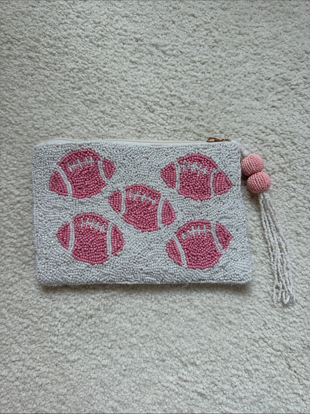 Wandering Moon Beaded Pink Football Mini Clutch - Women's Mini Bag